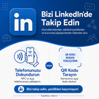LinkedIn Takipçi Kartı – Dinamik QR + NFC | 10×10 cm Pleksi
