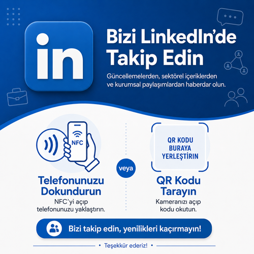 LinkedIn Takipçi Kartı – Dinamik QR + NFC | 10×10 cm Pleksi