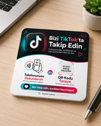 TikTok Takipçi Kartı – Dinamik QR + NFC | 10×10 cm Pleksi